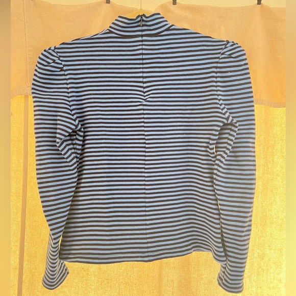 PushButton Blue Striped Turtleneck Avant Garde High Fashion Designer South Korea - Picture 4 of 8
